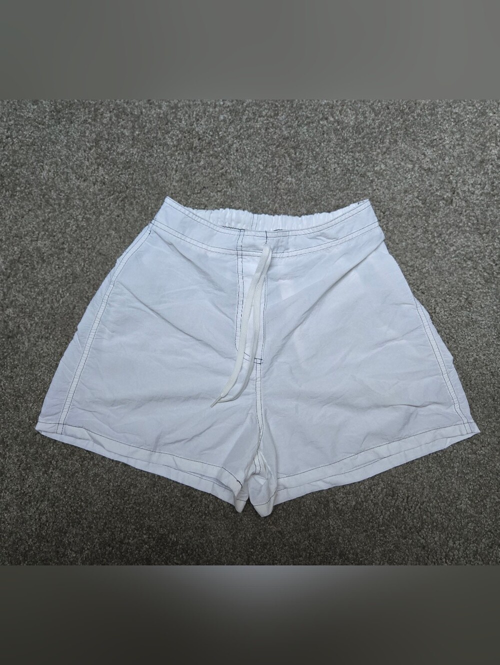 Vintage 90s Sunrays White Nylon Shorts High Rise Size Small